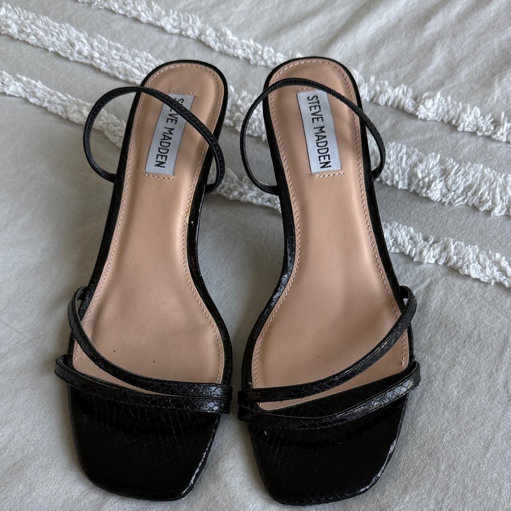 Steve Madden Black Strappy Heels